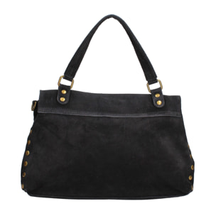 Borsa a mano da donna Made in Italy - Modello Zelia Elite - Pelle scamosciata - 37.0 x 22.0 x 15.0 cm