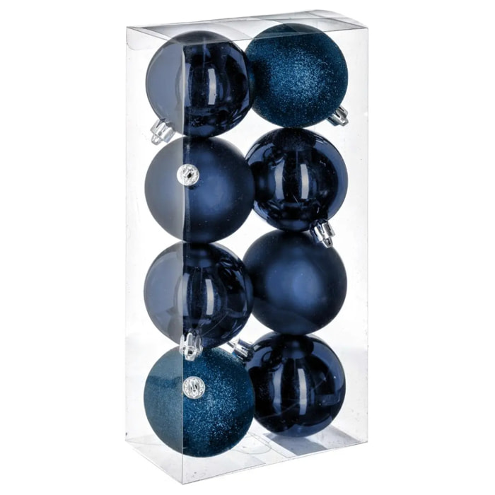 Boules de Noël "Colorama de Noël" lot de 8 en plastique recyclé D7cm