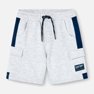 Bermudas en felpa lisas de color gris vigorÃ©, Bermudas, niÃ±o