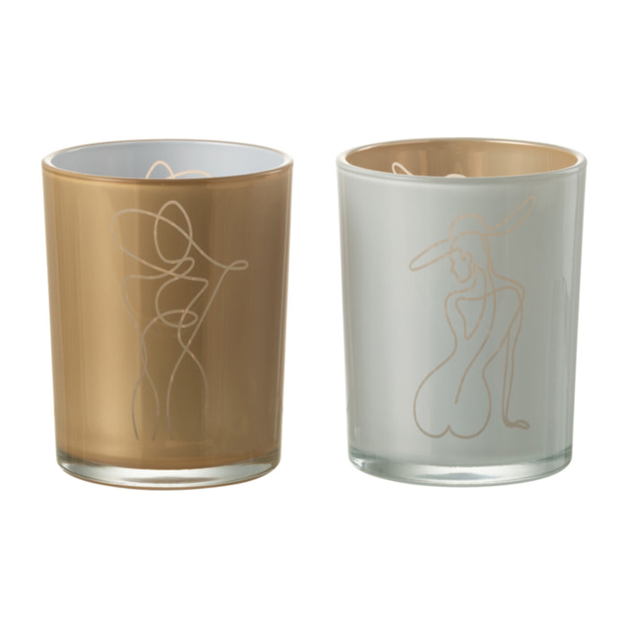J-Line photophore Femme - verre - mix - medium - 2 pcs