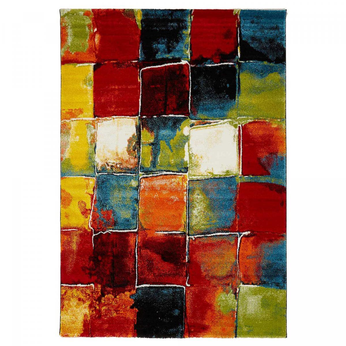 Tapis géométrique déstructuré BEHE multicolore