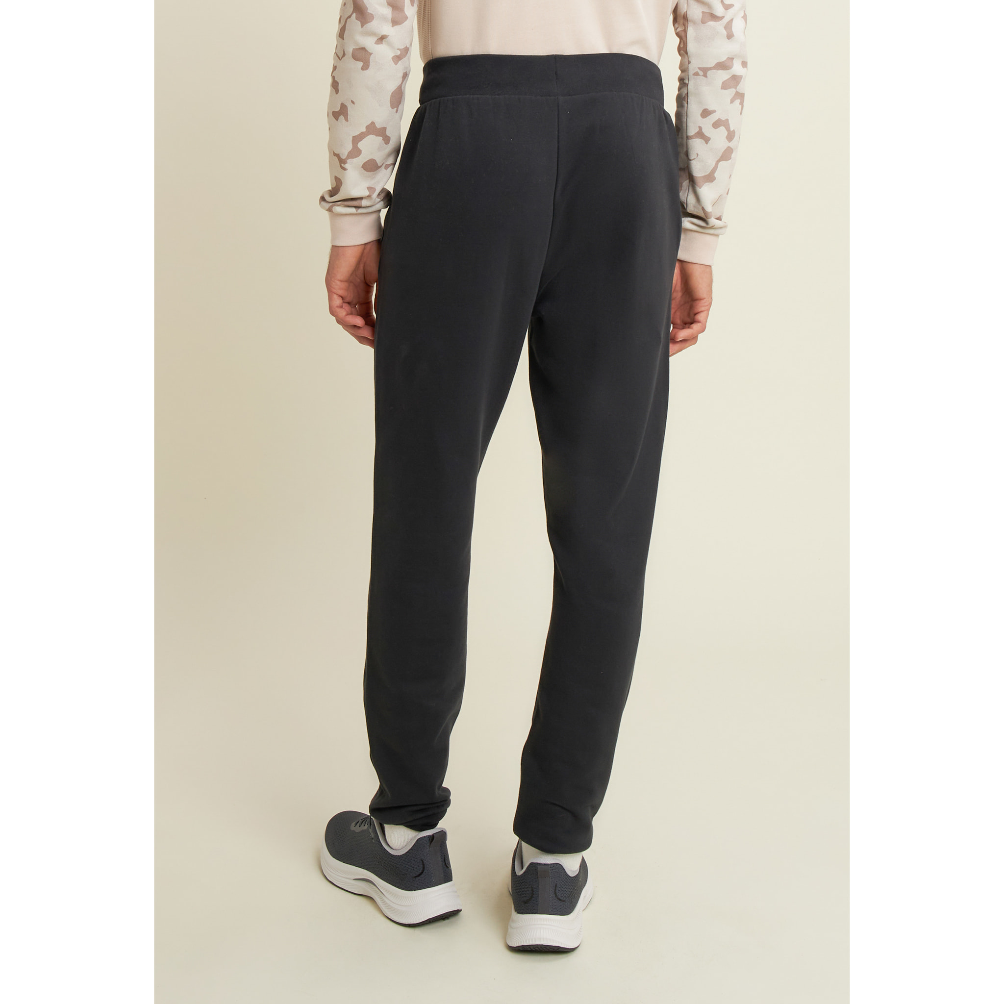 Pantaloni in felpa con fondo a polsino e dettagli rigati