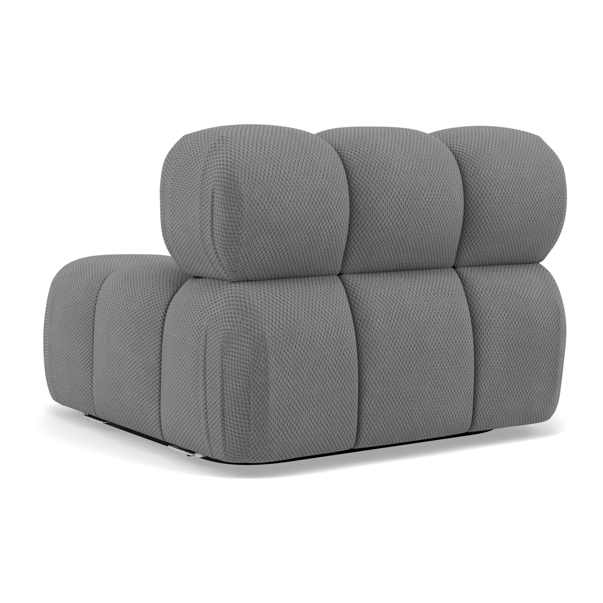 Ruby - module d'assise sans accoudoirs en velours texturé - Gris
