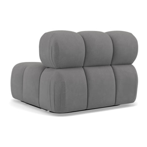 Ruby - module d'assise sans accoudoirs en velours texturé - Gris