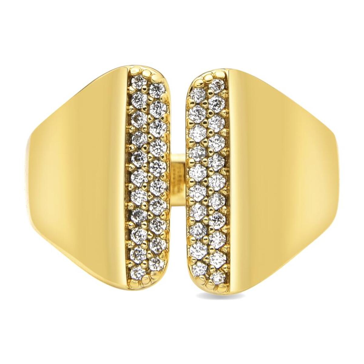 Anillo con Circonita Brillante acabado oro 18k