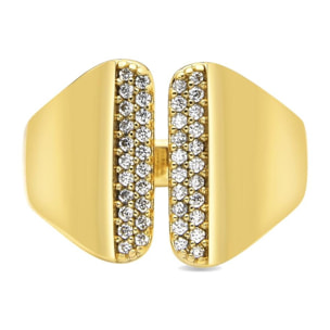 Anillo con Circonita Brillante acabado oro 18k