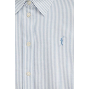 Camicia da donna a righe blu regular fit con logo Rigby Go