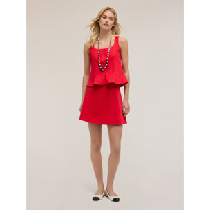 Motivi - Top peplo in cotone - Rosso