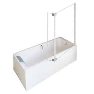 Baignoire droite Odéon up + pare bain 2 volets chromé