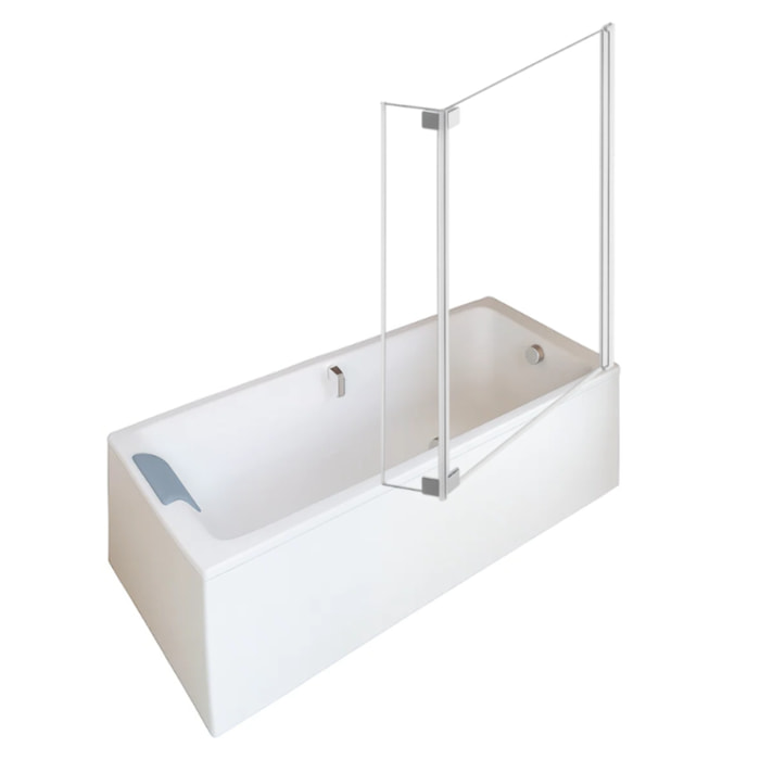 Baignoire droite Odéon up + pare bain 2 volets chromé