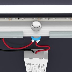 Miroir salle de bain ROND avec éclairage LED et contour noir - Diam 50cm