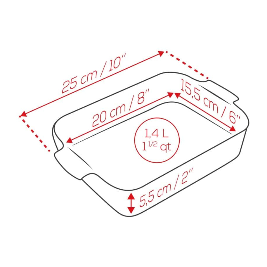 Plat à four rectangulaire light blue, 32 cm Appolia