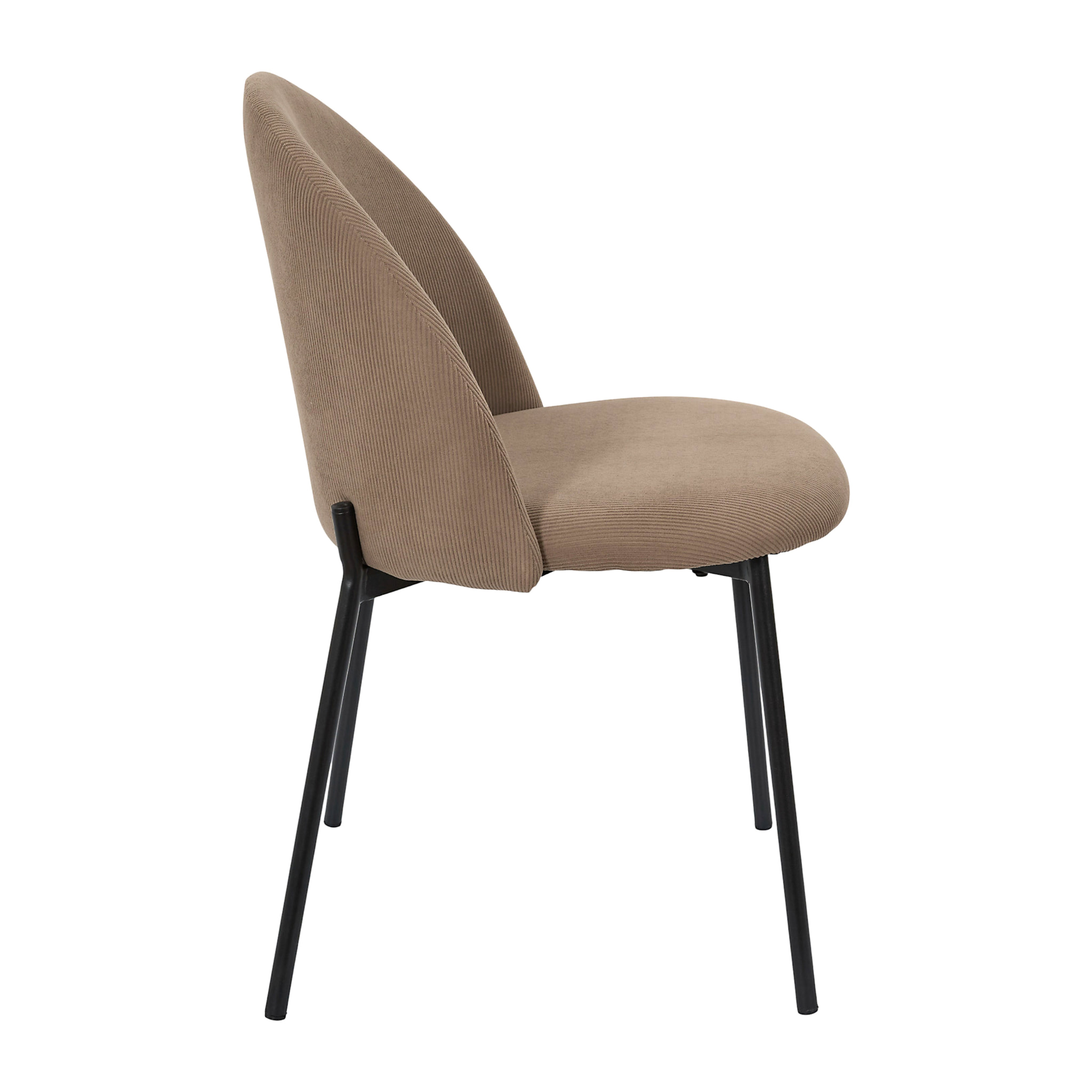 Lot de 4 Chaises - HOME DECO FACTORY - Jules - Côtelées - Taupe