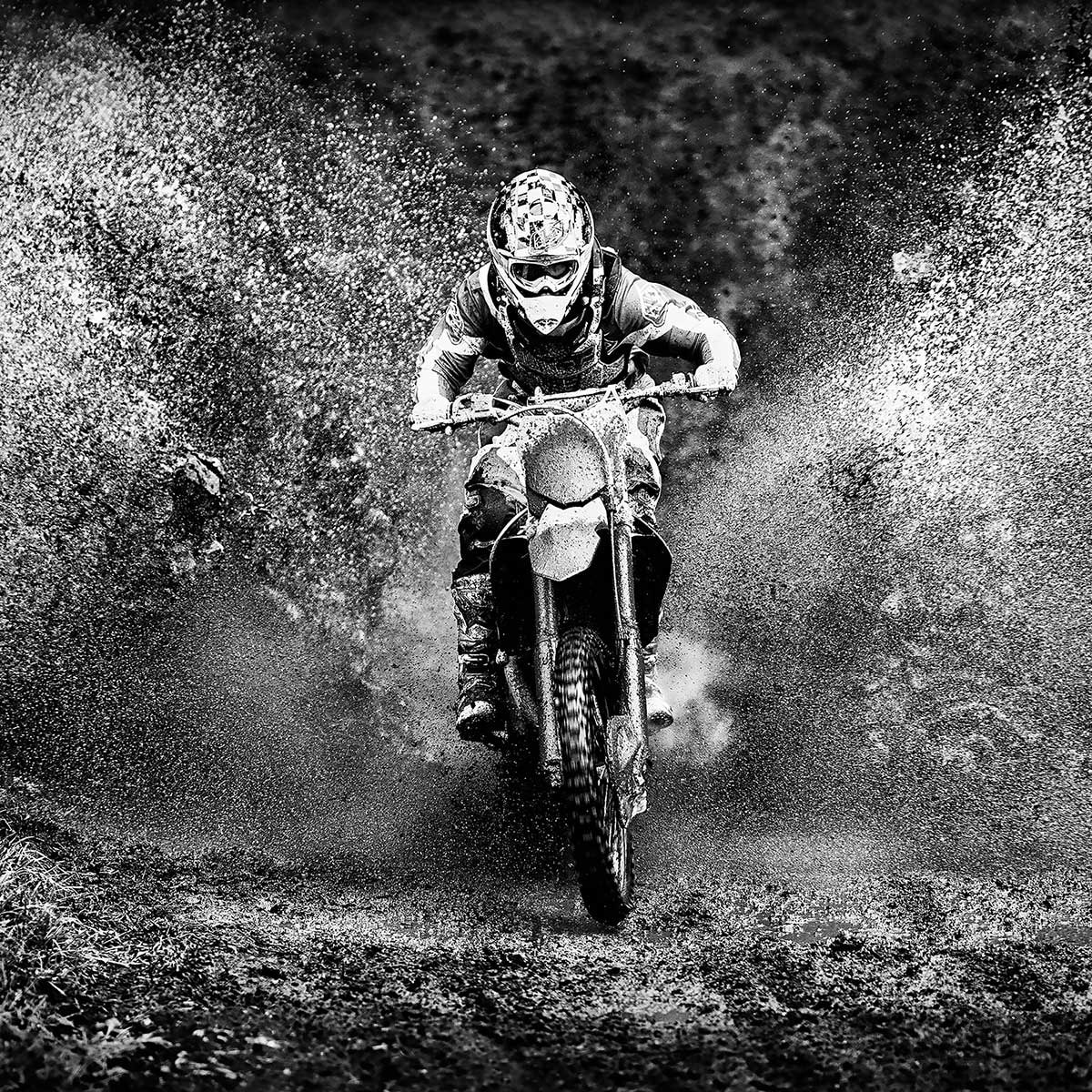 Affiche moto cross Affiche sous cadre noir