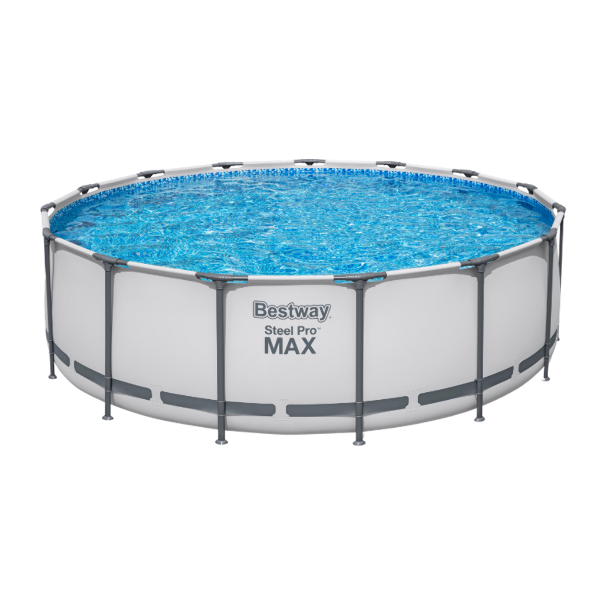Bestway Piscine hors sol tubulaire ronde Bestway Steel Pro Max 457 x 122 cm gris clair