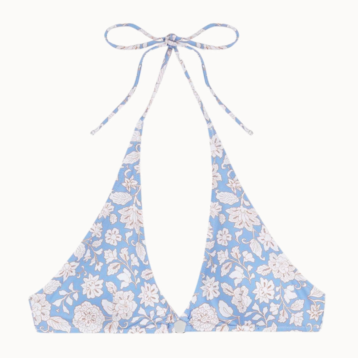Top de bikini halter en tejido estampado floral