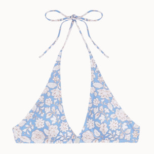 Top de bikini halter en tejido estampado floral