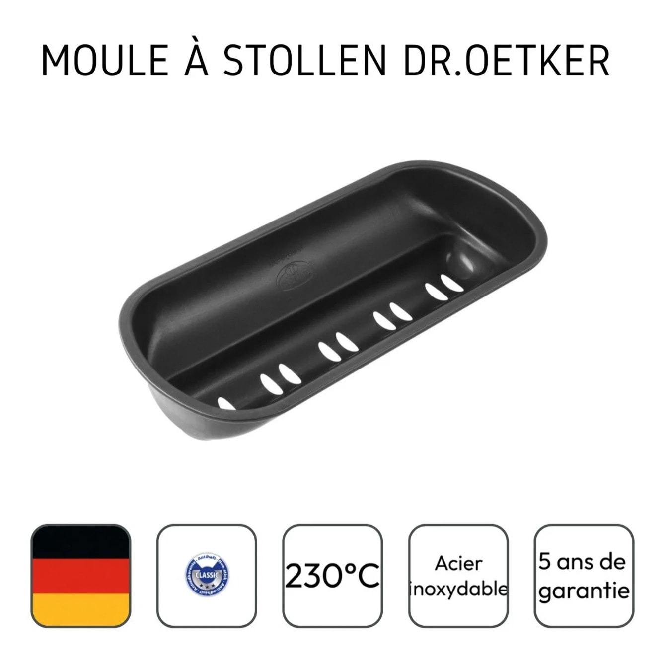 Moule à stollen type Moule à pain 31 x 10 cm Dr Oetker Tradition