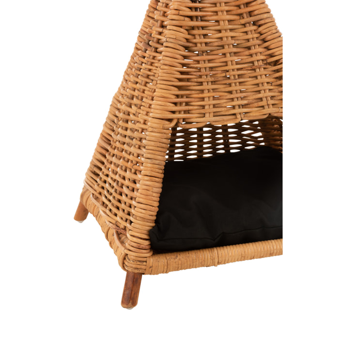 J-Line tipi pour chat + coussin - jute - naturel