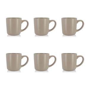 Lot de 6 mugs 38cl en grès gris ARITA