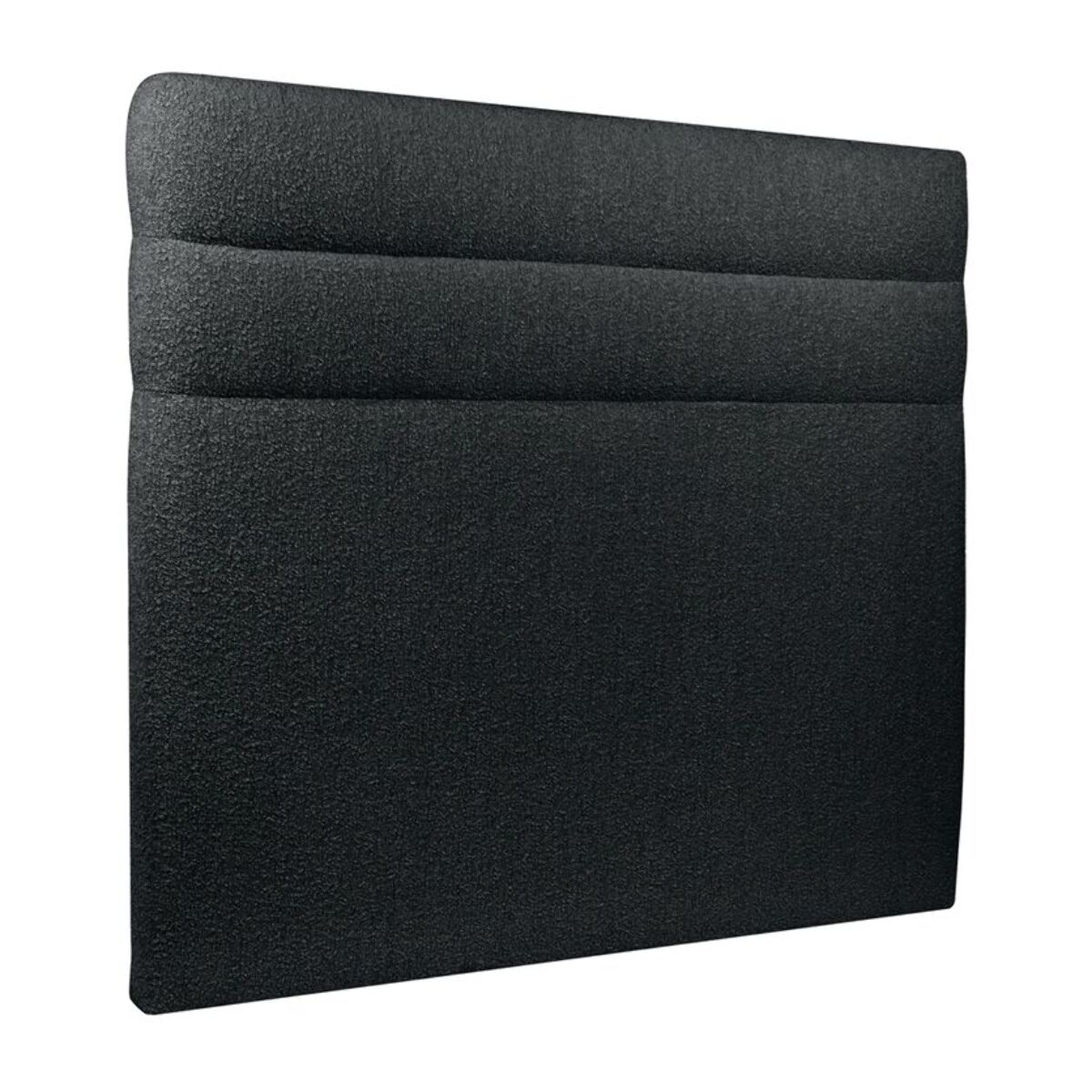 Lit avec tête de lit bandes horizontales bouclette et sommier tapissier Ep14