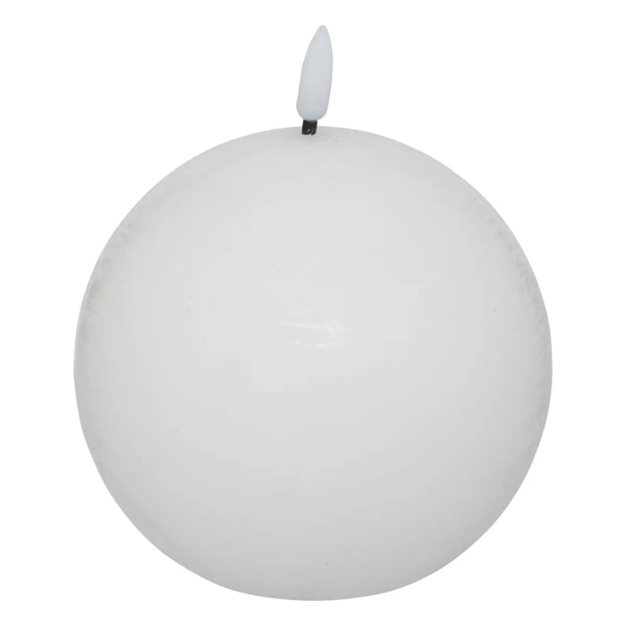 Bougie boule LED Molia D.10cm blanc