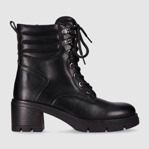 Botines de Piel Sintética - Negro - Tacón: 5 cm