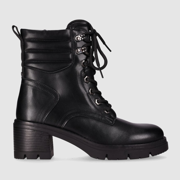 Botines de Piel Sintética - Negro - Tacón: 5 cm