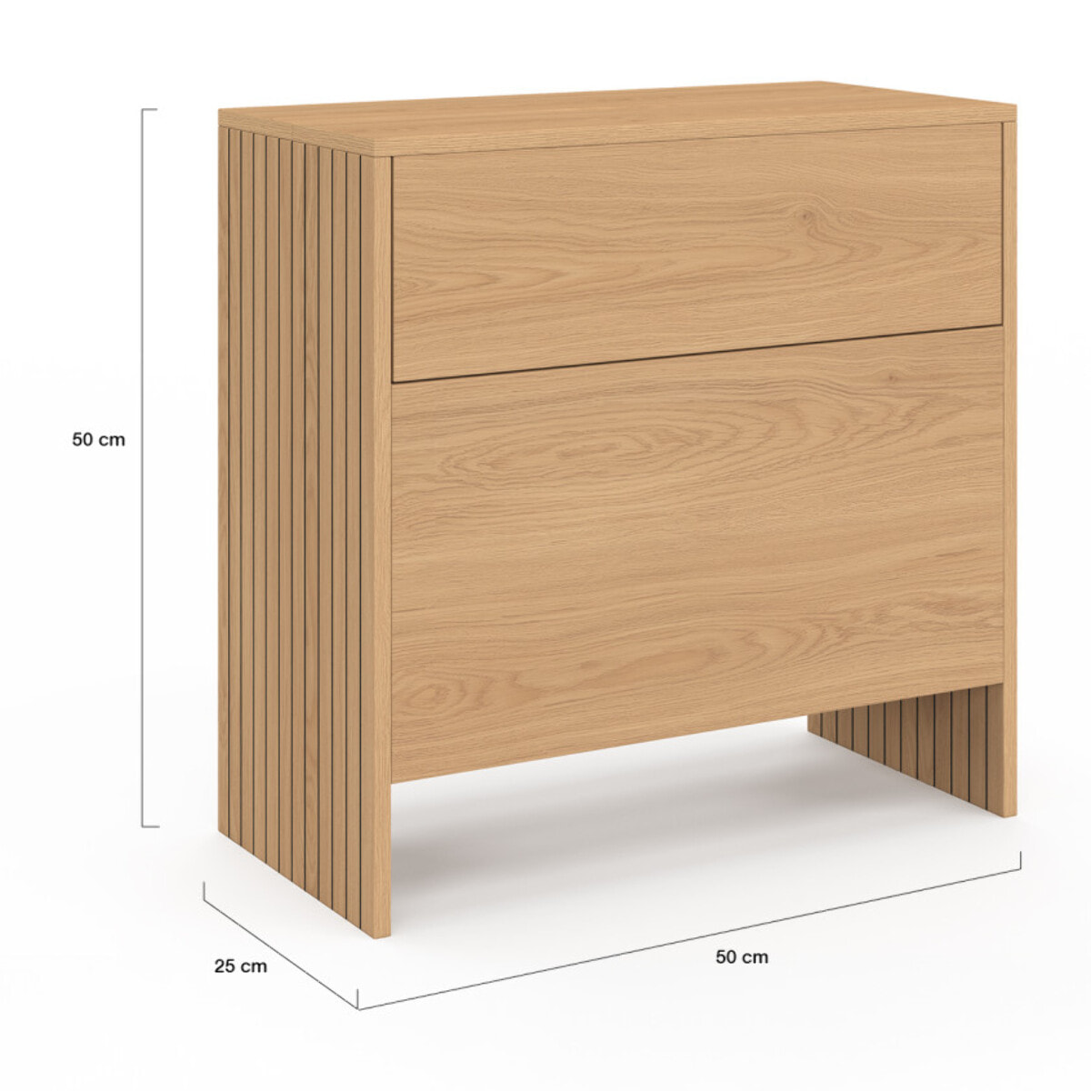 Table d'appoint mini bar Faustine bois et lattes