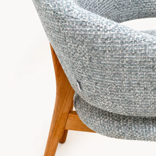 Chaise avec accoudoirs August Melange bleue Kare Design