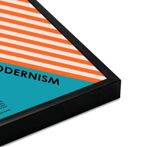 Affiche encadrée géométrique rayures orange noires Affiche + cadre en métal - Noir