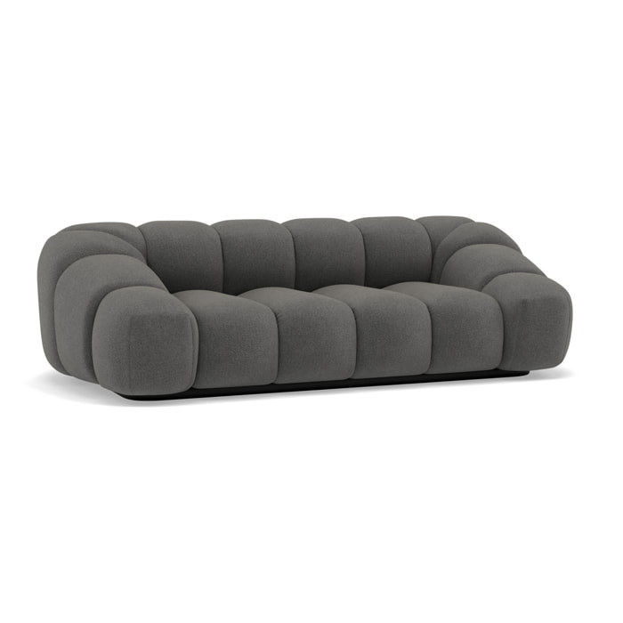 Ava - canapé 3 places bubble en velours texturé - Gris