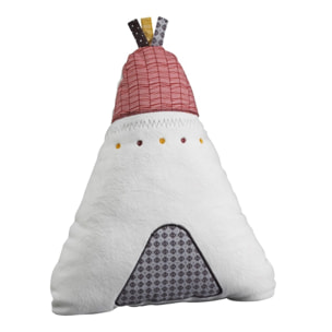 Coussin déco Tipi 27x22cm en polyester blanc