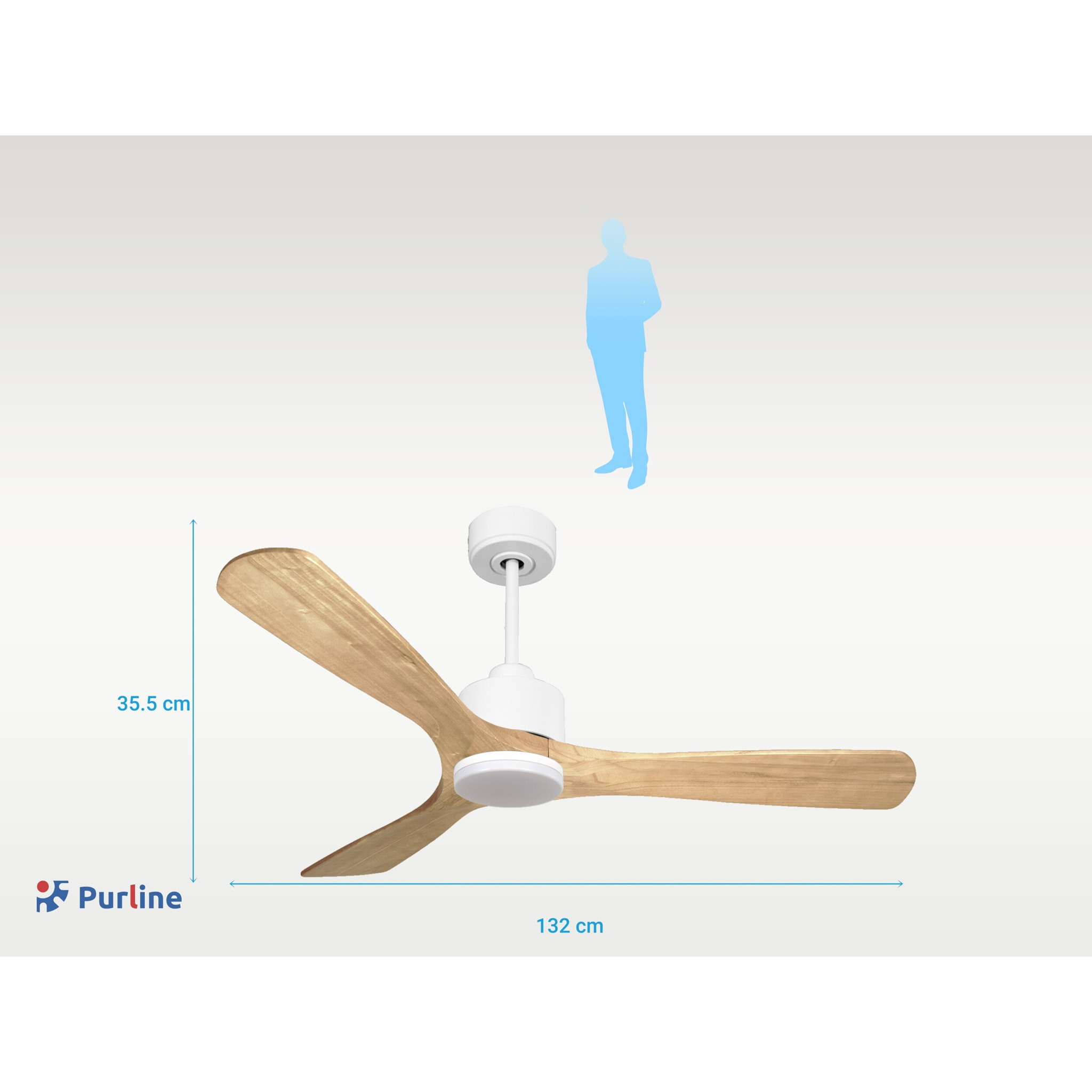 Ventilateur de plafond Réversible  Thermostat Dimmable Wifi Moteur à courant continu Toits en pente Télécommande Lumière à trois tons Hypersilence Mémoire