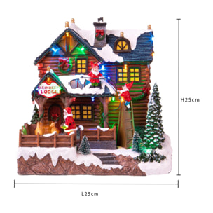 Baita mov+mus+luci con santa e elf - Pezzi 1 - ALTRO - Bianchi Dino SpA