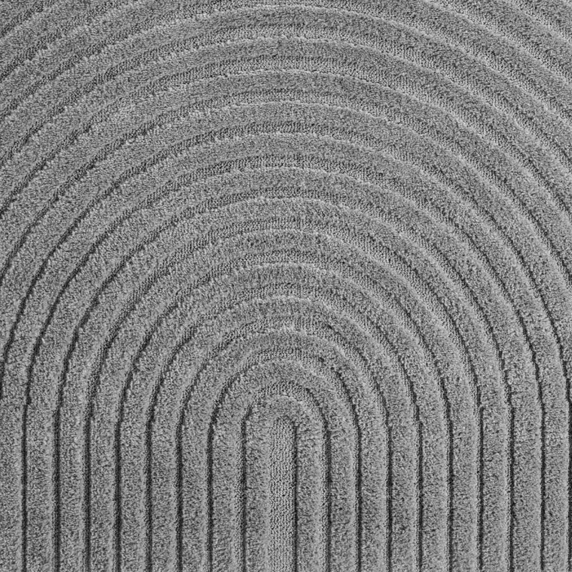 TURIN - Tapis moderne à motif arc en relief gris