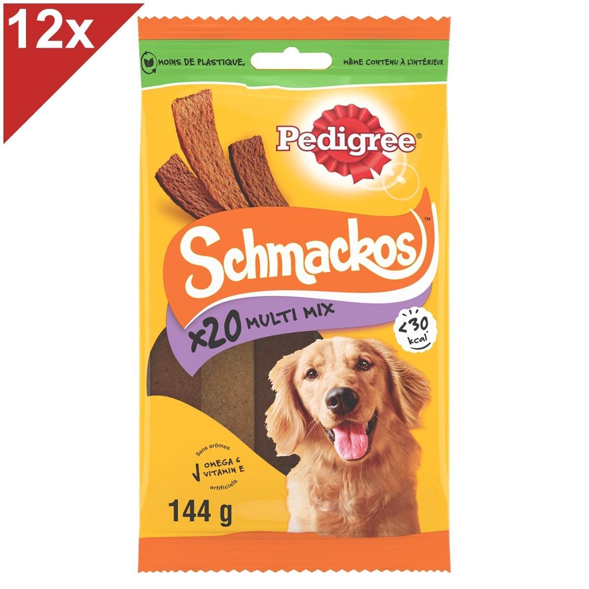 PEDIGREE Schmackos Récompenses multi mix friandises pour chien 12x144g