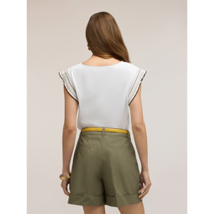 Motivi - Camiseta con mangas de volantes - Light - blue