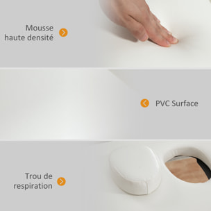 Table de massage pliante 2 zones sac tranport inclus 186L x 60l x 58-81H cm bois synthétique crème