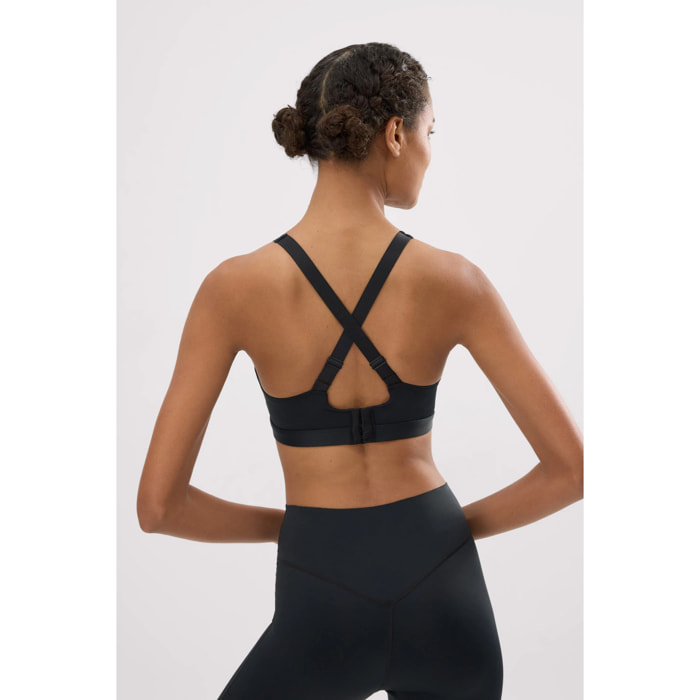 Reggiseno sportivo ad alto sostegno con spalline regolabili in nero