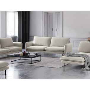 Canapé "Vienna" 3 places en tissu structurel beige clair