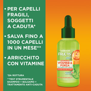 Siero Anti-Caduta per Capelli Fragili Fructis Vitamine e Forza Trattamento con Arancia Rossa Vitamina C e Biotina - Flacone da 125ml