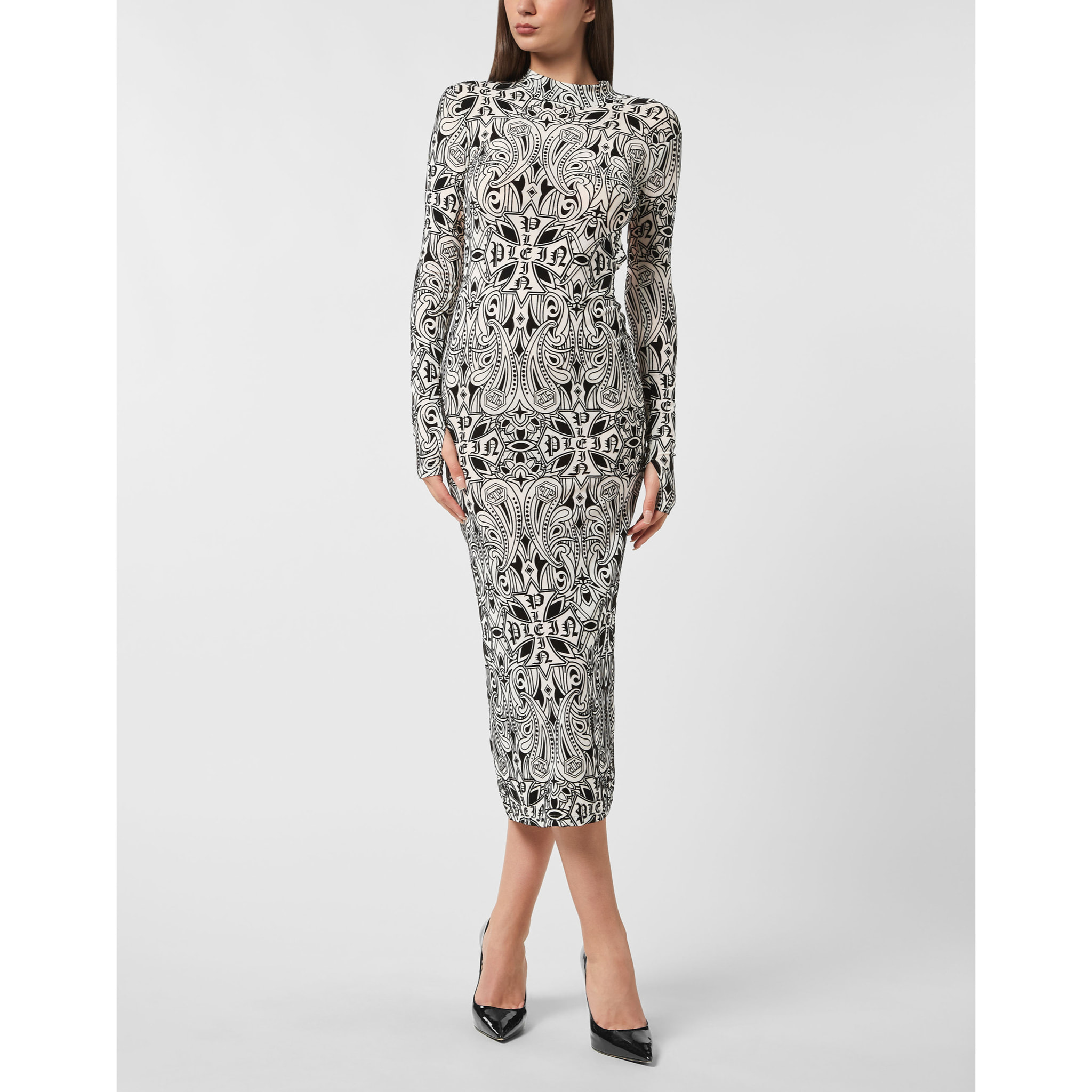 PHILIPP PLEIN Long Dress GOTHIC PLEIN