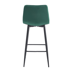 Set di 3 Sgabelli Bar Arceto in Velluto Verde Bosco