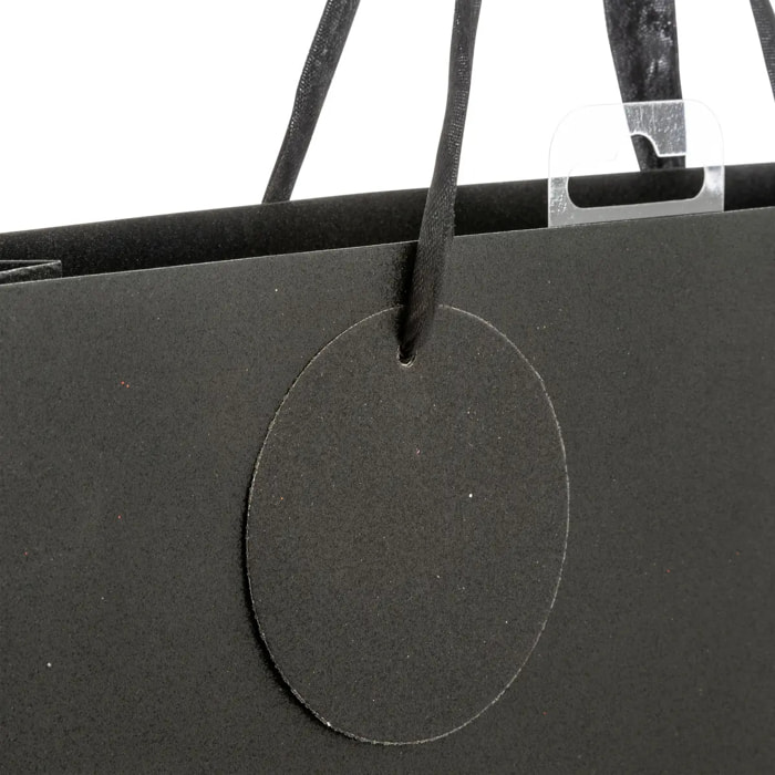 Sac cadeau paillettes taille moyenne noir