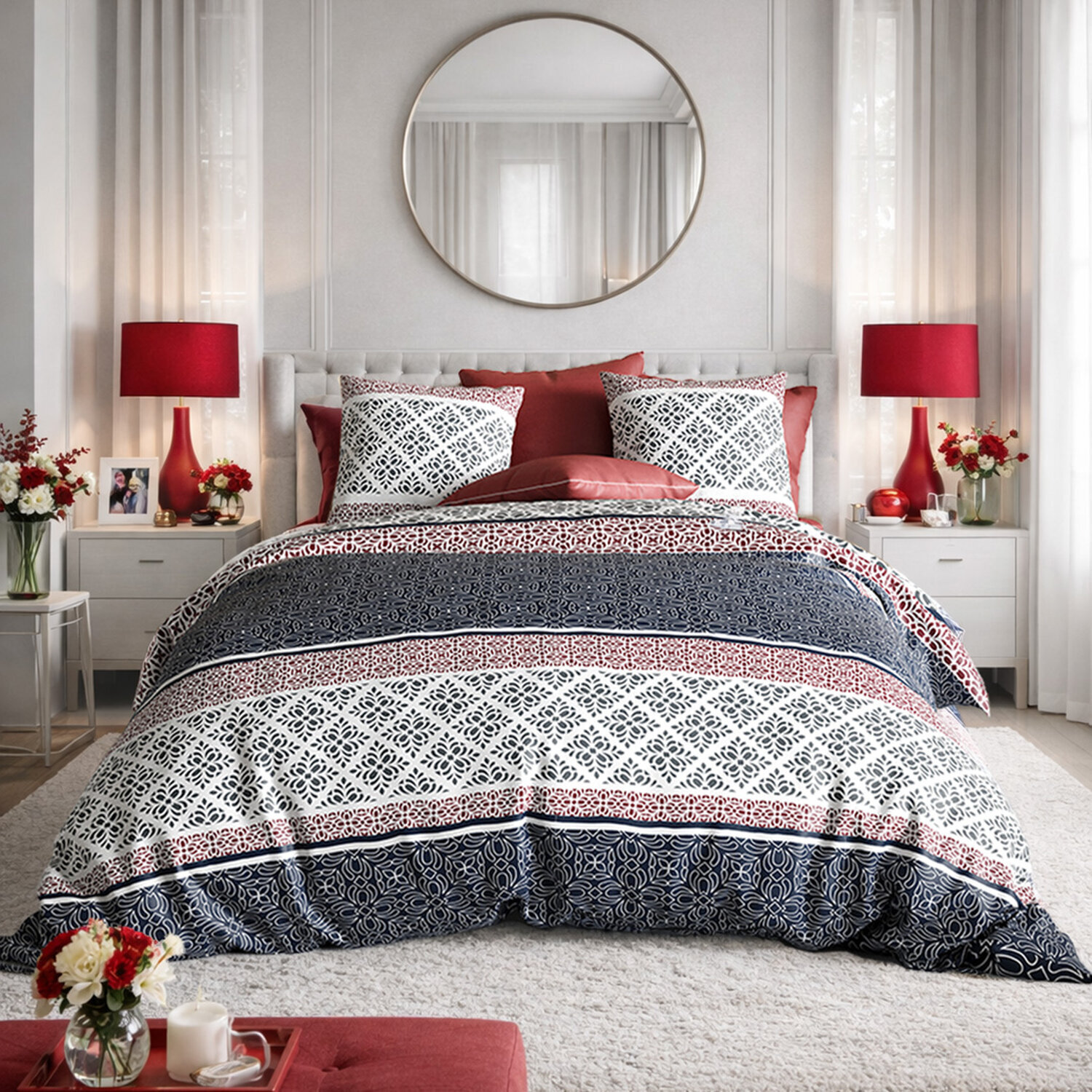 Parure de couette + 2 taies coton sergio