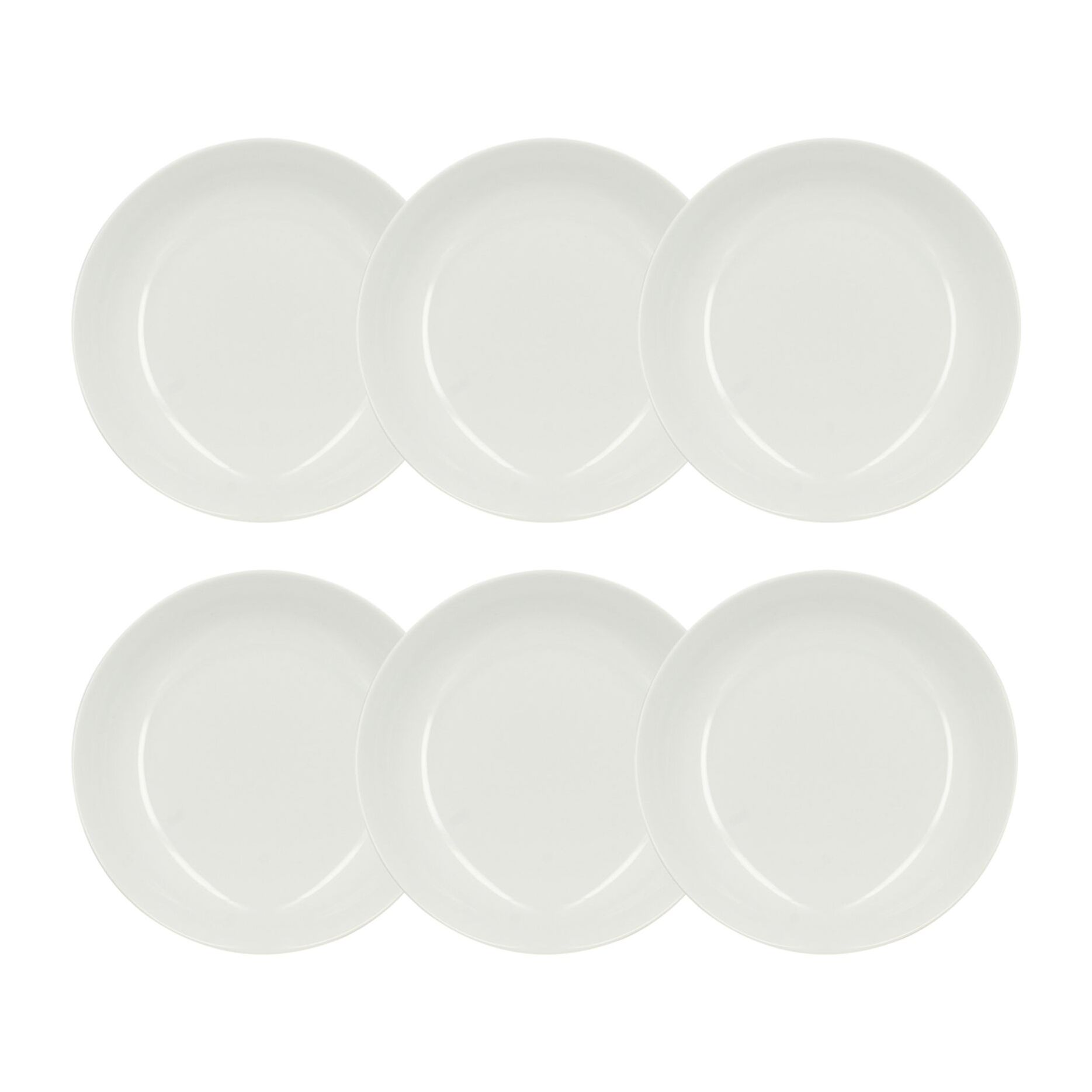 Lot de 6 assiettes creuses en porcelaine blanche 21cm METROPOLITAN