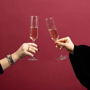 Flûtes à champagne Glam Dots dorées set de 4 Kare Design