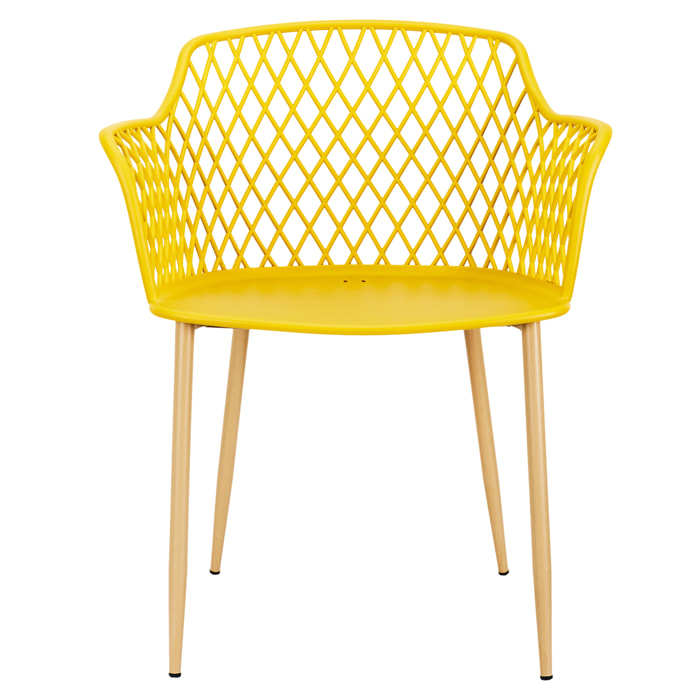 Fauteuil Exterieur Malaga Jaune - Lot De 4