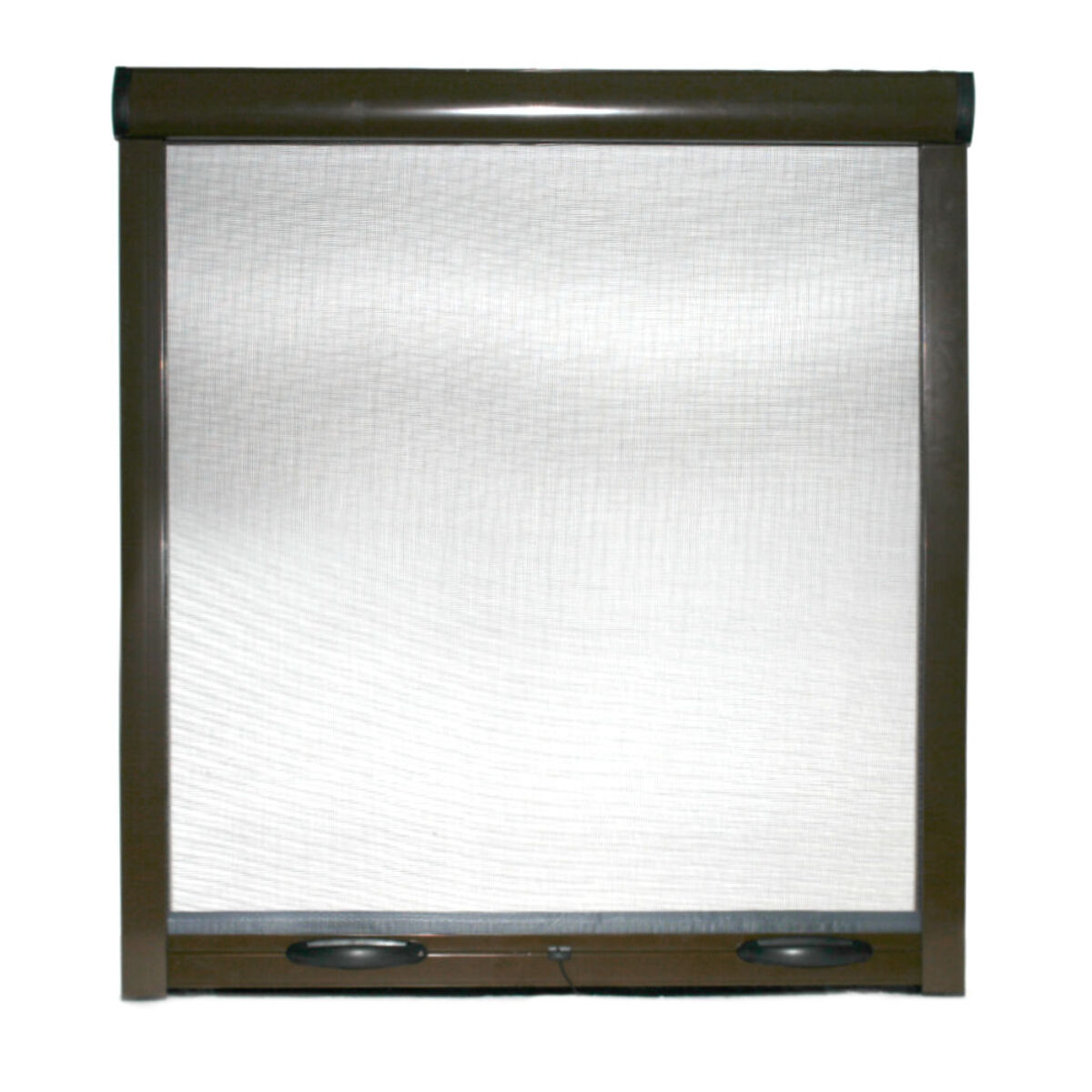Zanzariera Universale A Rullo Avvolgibile Profilo Riducibile Regolabile Per Finestra Balconi Con Frizione Telaio Alluminio Marrone 60 x 150 Cm